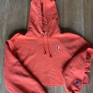 Champion pink cropped hoodie